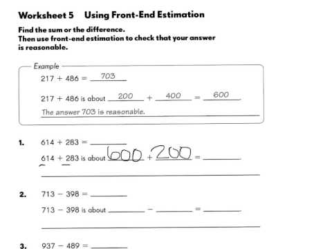 Ballpark Estimate Worksheets – Free Worksheets Samples