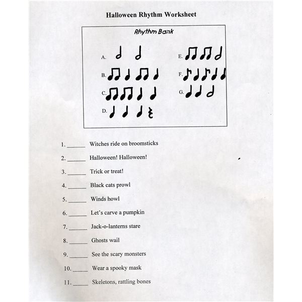 four halloween music activities for elementary kids free worksheets samples