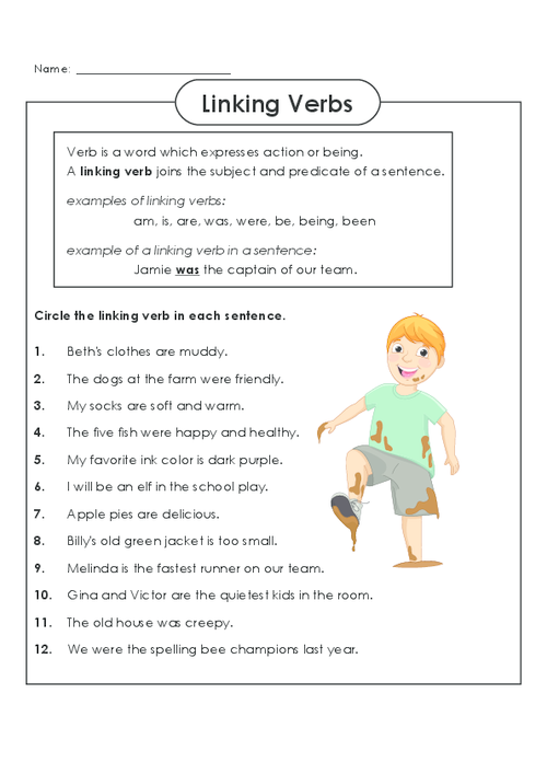 Action And Linking Verbs Worksheet 7th Grade