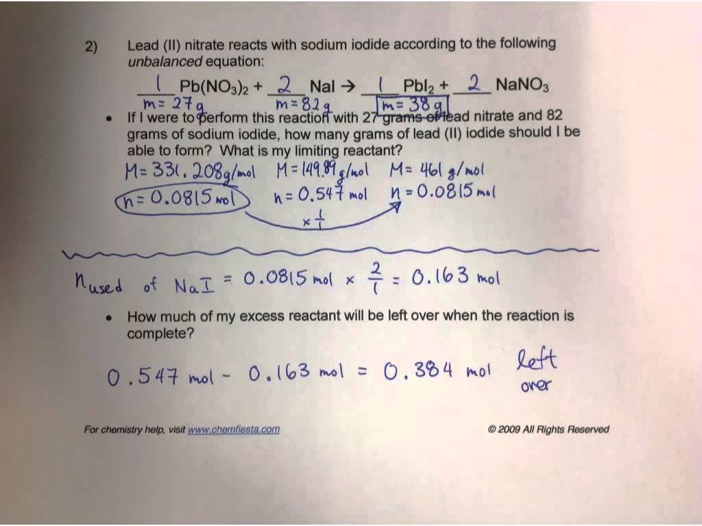Limiting Reactant Worksheet Answers Ivuyteq
