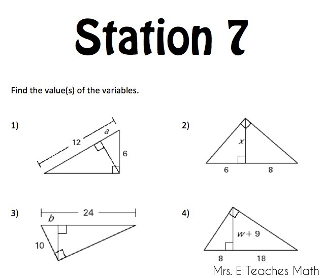 Special Right Triangles Practice Worksheet