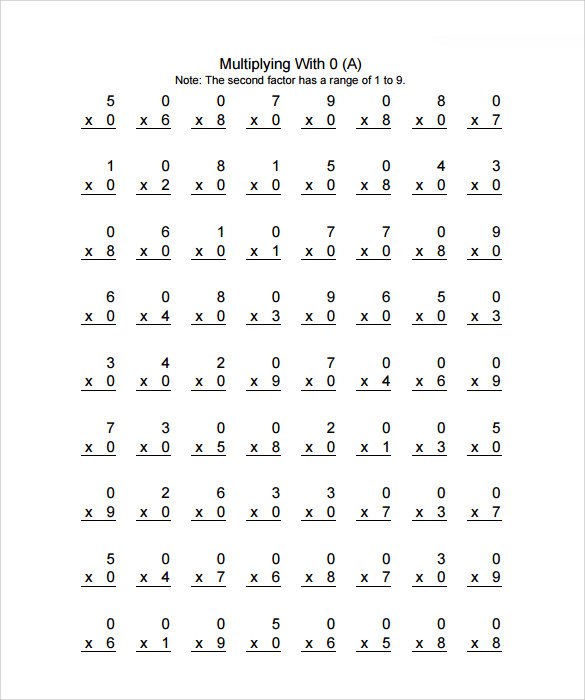 0 1 2 Multiplication Worksheets Free Worksheets Library