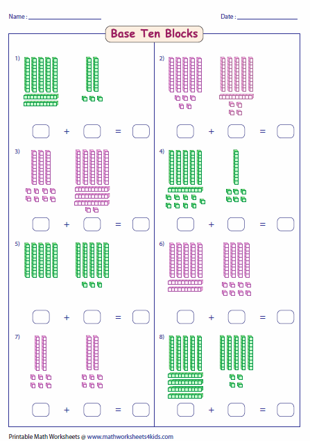 2 Digit Addition Worksheets