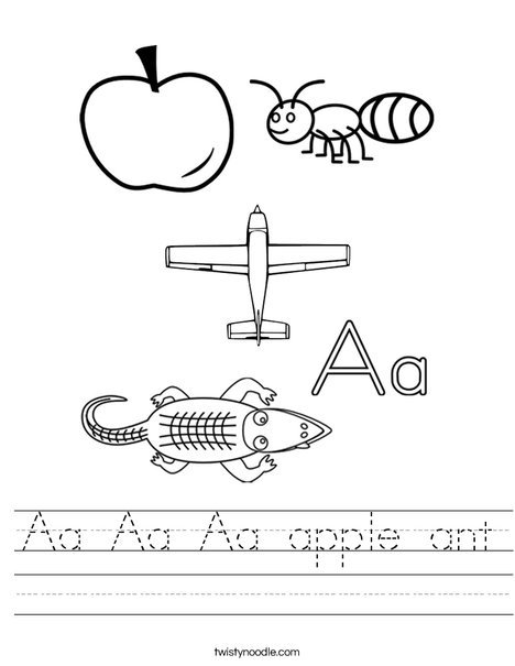 Aa Aa Aa Apple Ant Worksheet