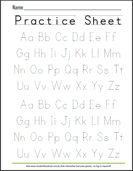Abcs Dashed Letters Alphabet Writing Practice Worksheet