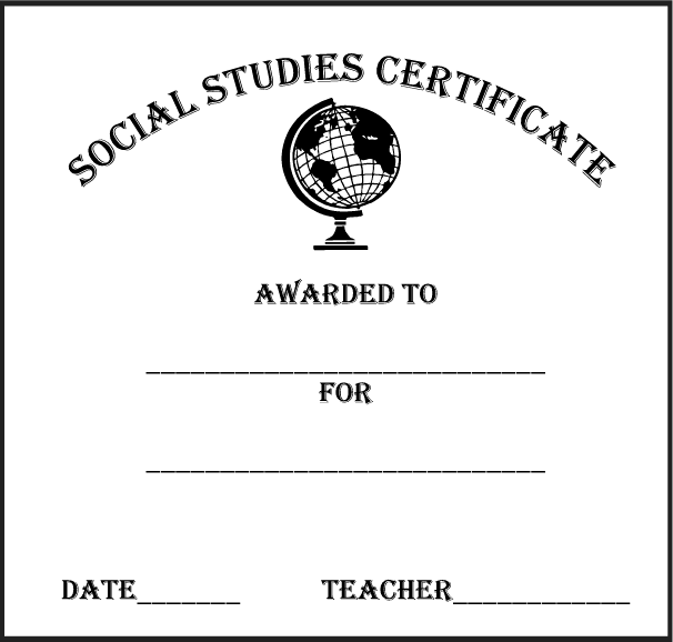 Abcteach Printable Worksheet  Social Studies Certificate