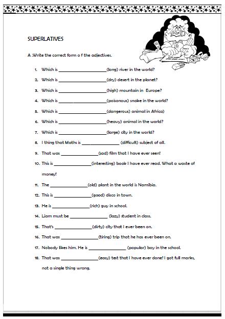 Adjectives Worksheet