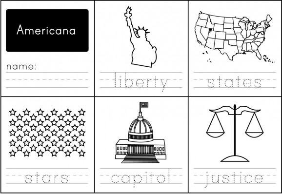 Americana Handwriting Practice Worksheet