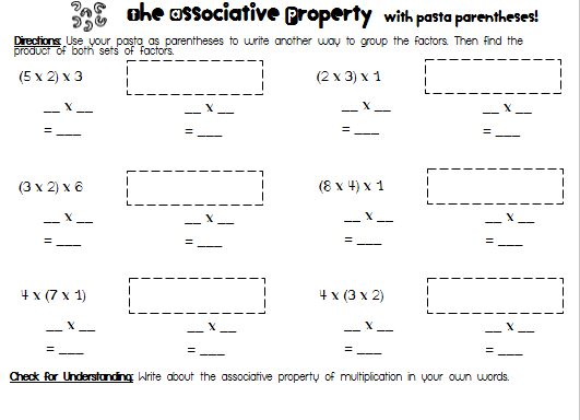 Associative Property Of Multiplication Worksheets 3rd Grade Free