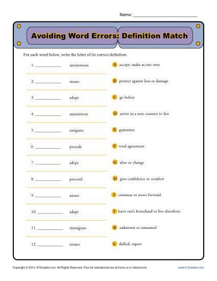 Avoiding Word Errors