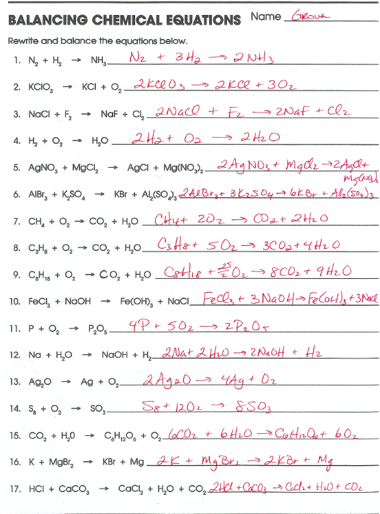 Balancing Equations Worksheet 2 Free Worksheets Library