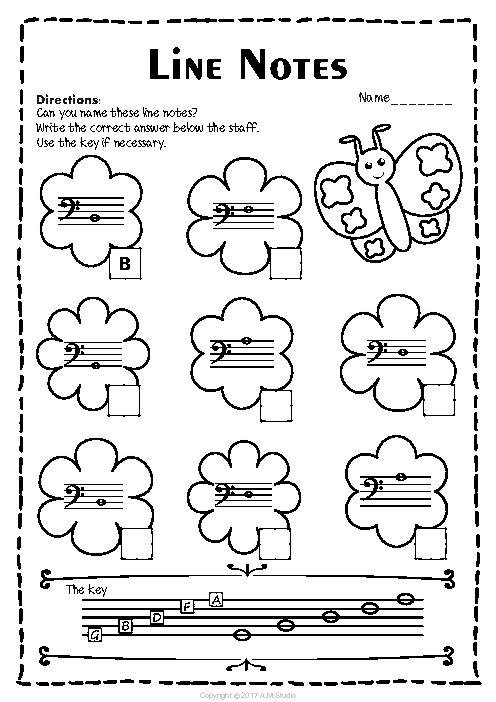 Bass Clef Note Naming Worksheets For Spring