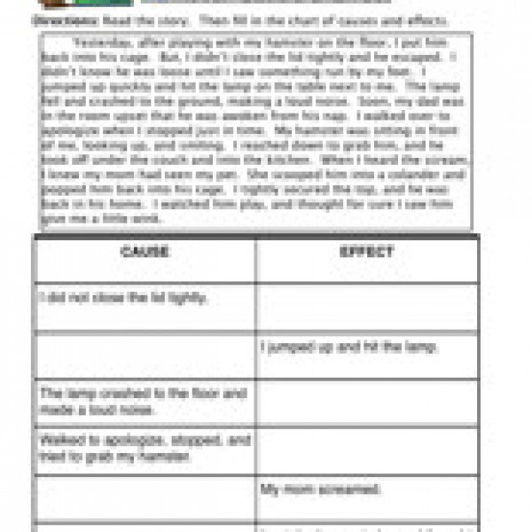 Cause And Effect Worksheets For 1st Grade Free Worksheets Library