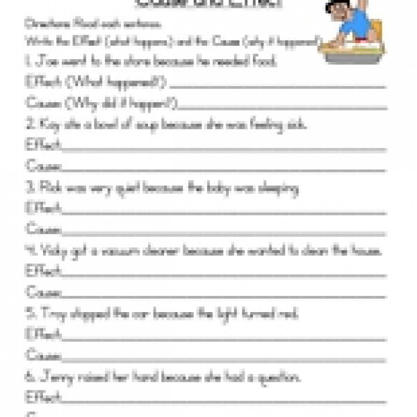 Cause And Effect Worksheets For 1st Grade Free Worksheets Library