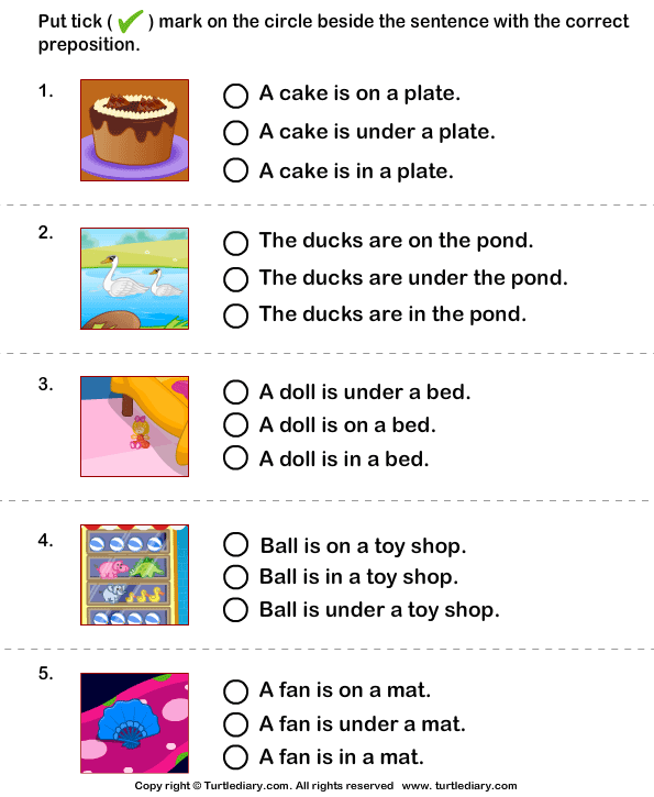 Choose The Sentence With The Correct Preposition