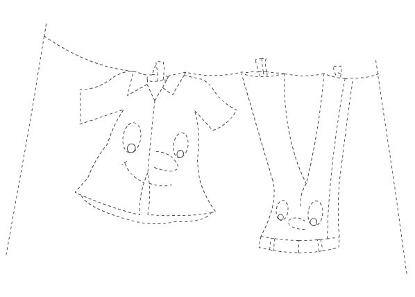 Clothes Trace Worksheet For Kids
