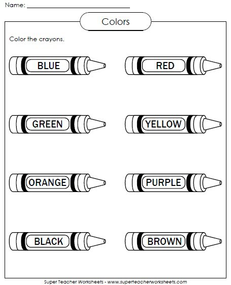 Color The Crayons! This Worksheet Will Help Your Kindergarten And