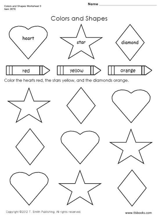 Colors And Shapes Worksheet 3