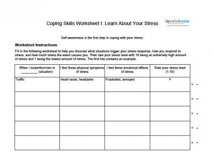 Coping Skills Worksheets For Adults