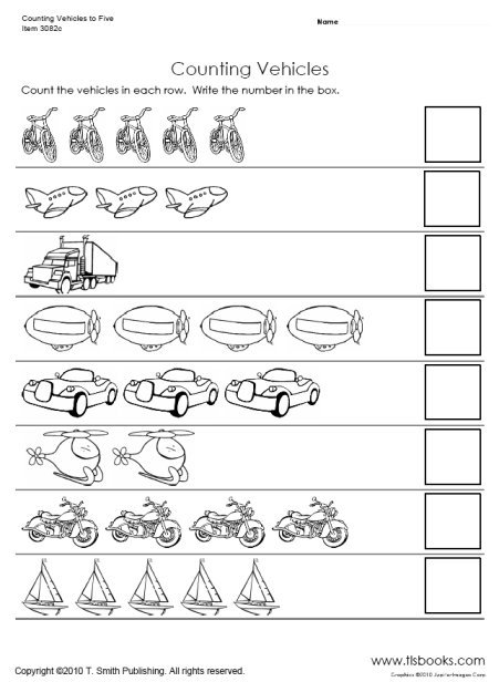 Counting To Five Worksheets