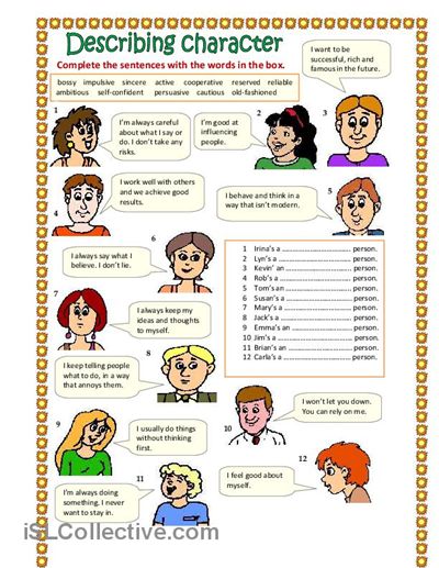 Describing Character (part 3)
