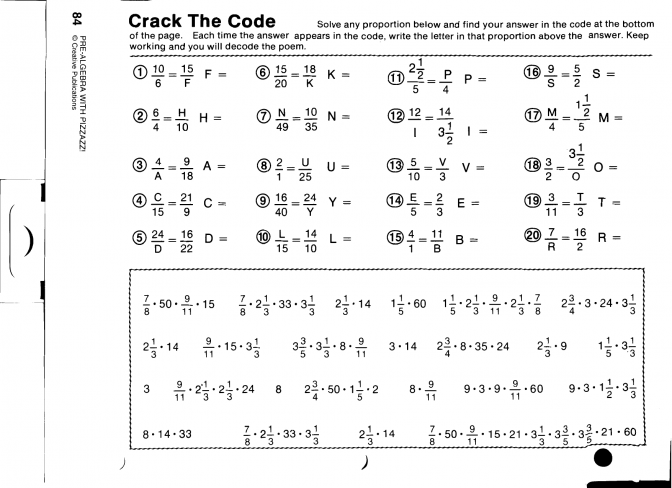 Did You Hear About Math Worksheet Answers Algebra With Pizzazz