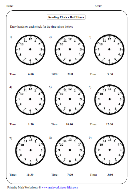Drawing Hands On Clocks