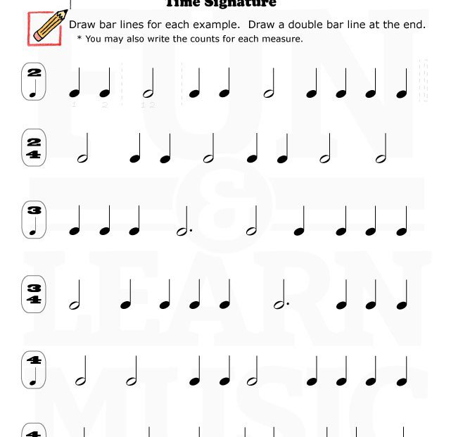 Easy Time Signature Worksheet!