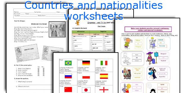 English Teaching Worksheets  Countries And Nationalities