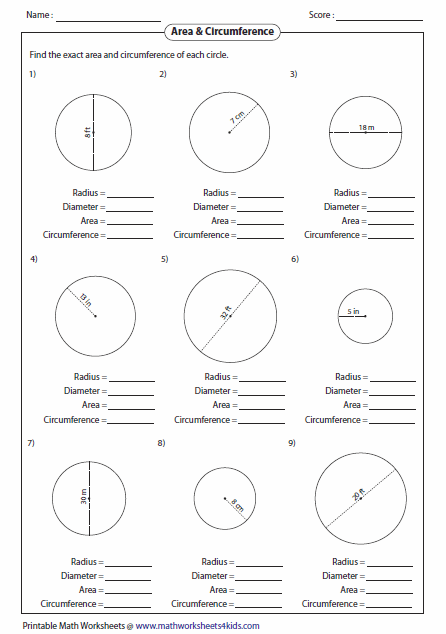 Finding Circumference Worksheet Free Worksheets Library