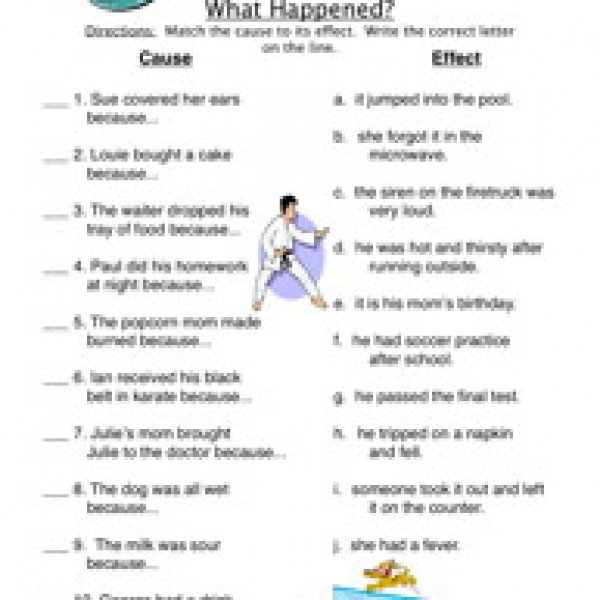 First Grade Cause And Effect Worksheets Free Worksheets Library