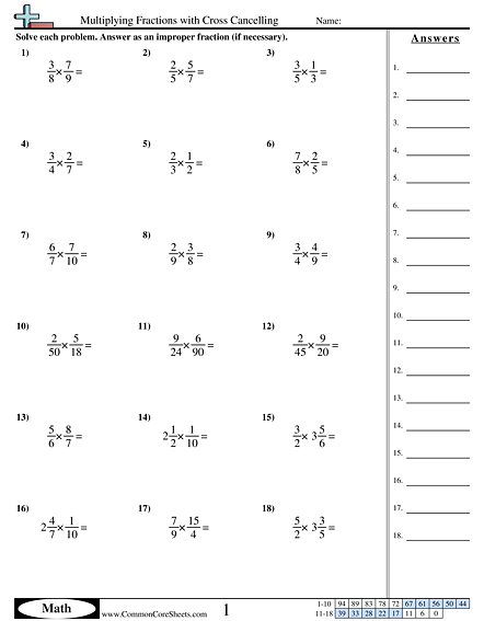 Fraction Worksheets