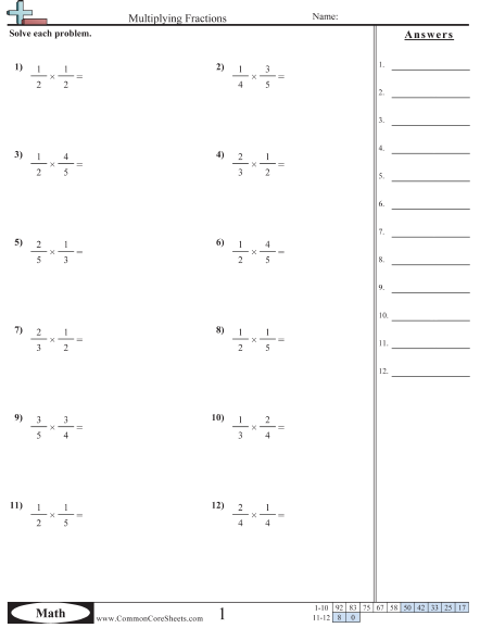 Fraction Worksheets