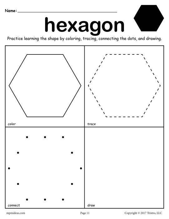 Free Hexagon Worksheet