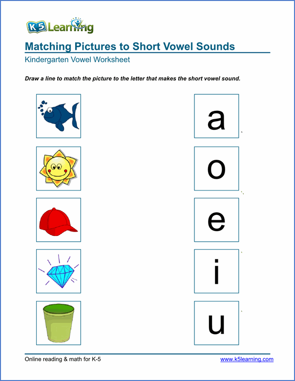 Free Preschool & Kindergarten Vowels Worksheets