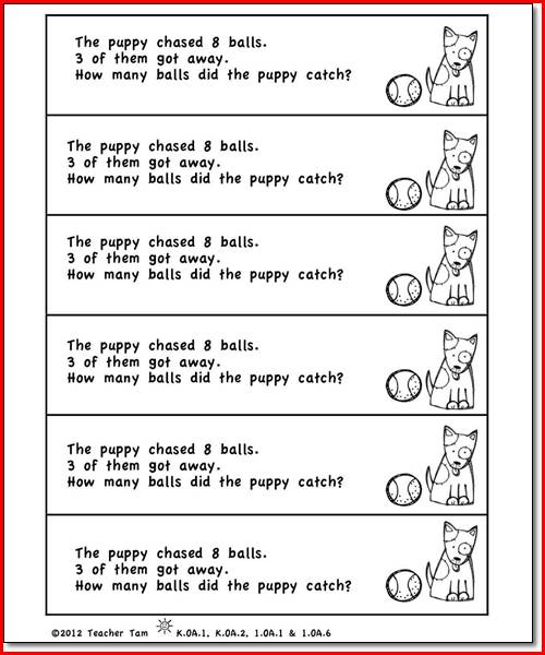 Kindergarten Word Problem Worksheets Free Worksheets Library