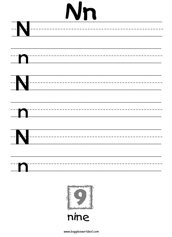 Letter N Alphabet Worksheets