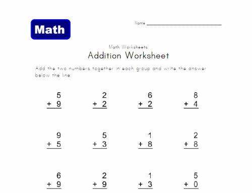 Math Worksheets For 1st Grade