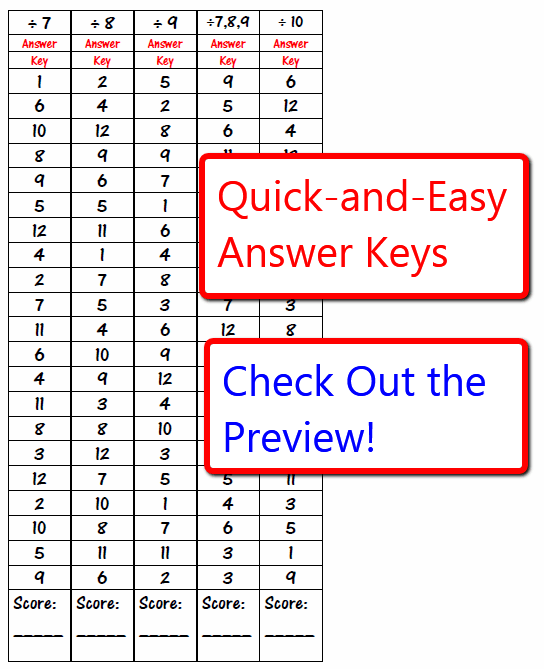 Minute Math Quick Recall Worksheets