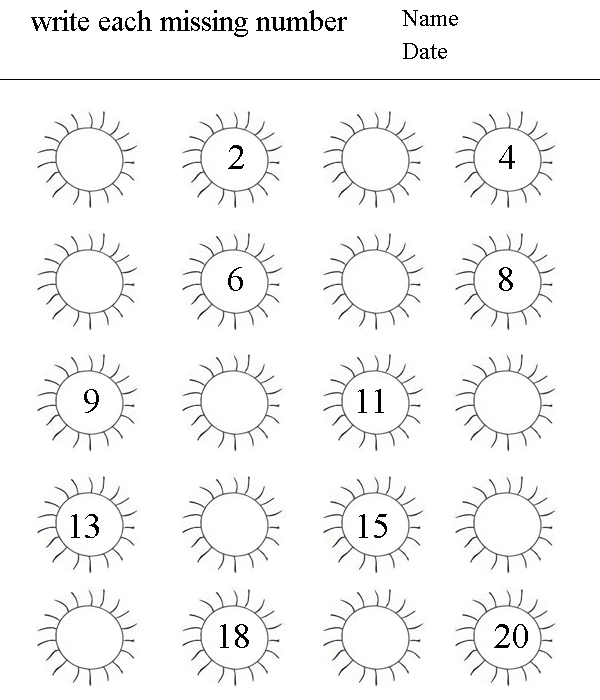 Missing Numbers Worksheets For Kindergarten Free Worksheets