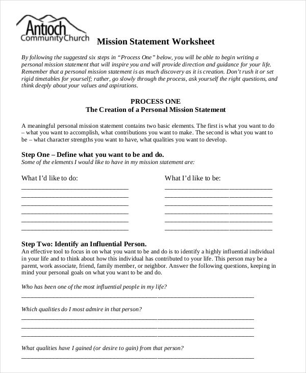 Mission Statement Template