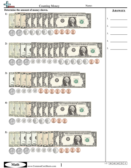 Money Worksheets