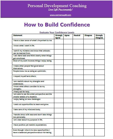 Personal Development Worksheets