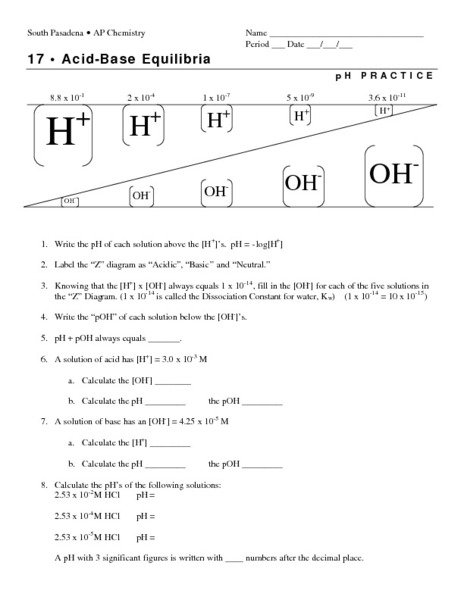 Ph And Poh Worksheet Free Worksheets Library