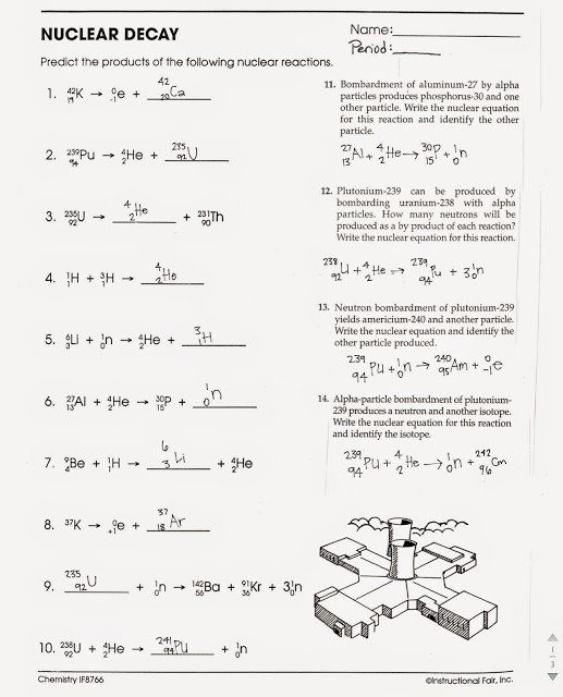Printables  Nuclear Decay Worksheet  Ronleyba Worksheets Printables