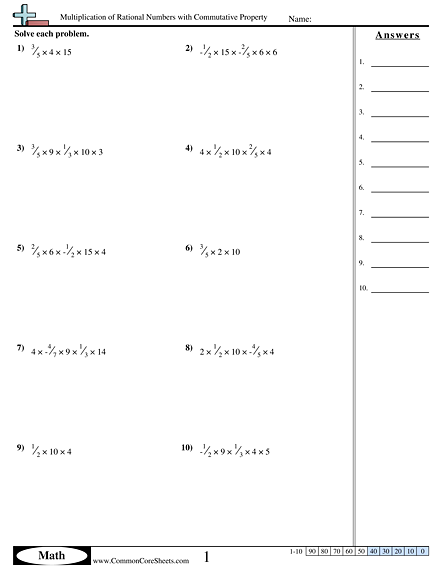 Properties Worksheets