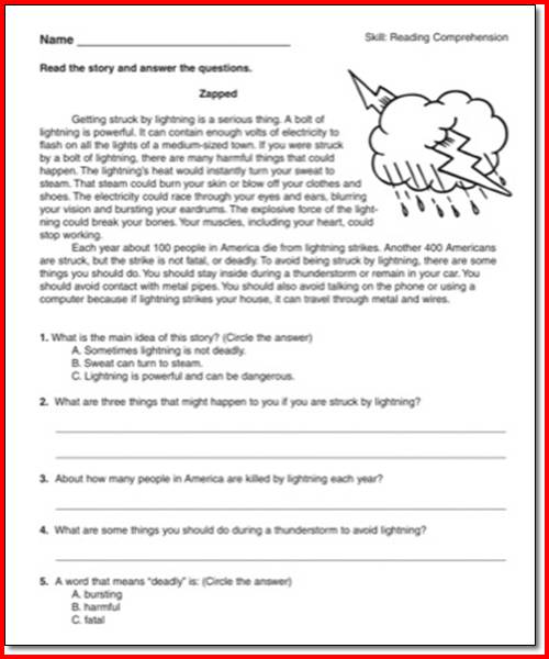 Reading Worksheets For 4th Graders Free Worksheets Library