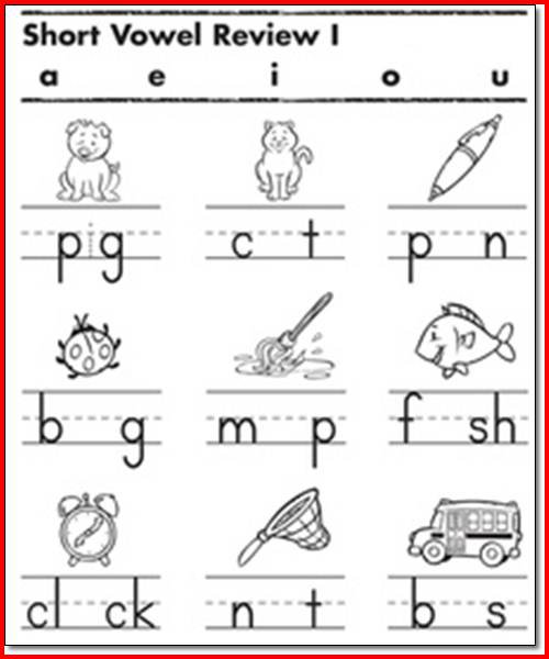 Short Vowel Worksheets 1st Grade