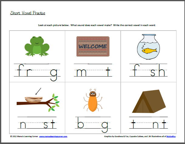 Short Vowel Worksheets For Kindergarten Free Worksheets Library