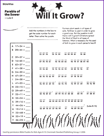 Parable Of The Sower Worksheets Parable Of The Sower Worksheets